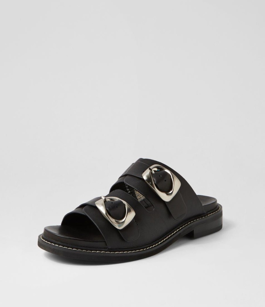 Shoes EOS | Ornate Black Leather Slides