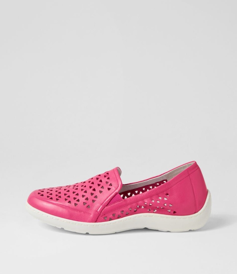 Shoes ZIERA | Wavada Xf Fuchsia White Leather Loafers