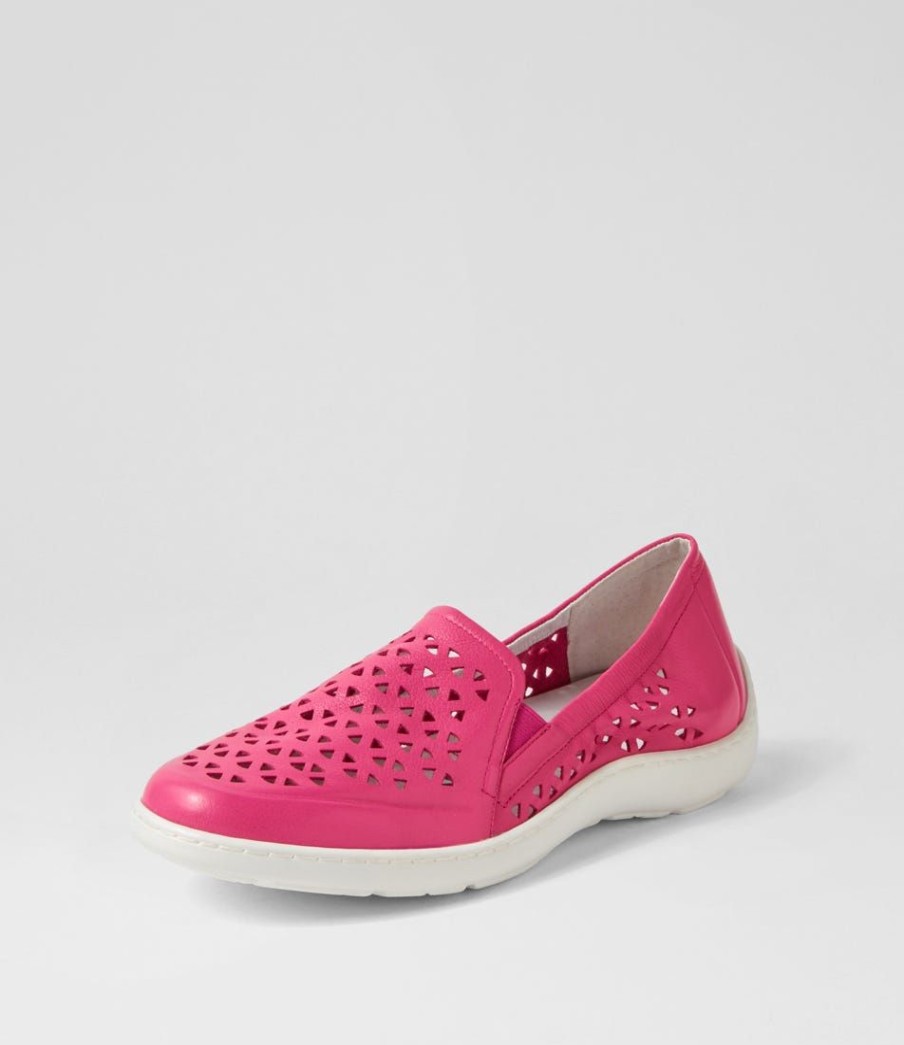 Shoes ZIERA | Wavada Xf Fuchsia White Leather Loafers