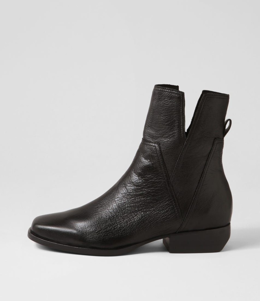 Shoes TOP END | Gaines Black Leather Ankle Boots