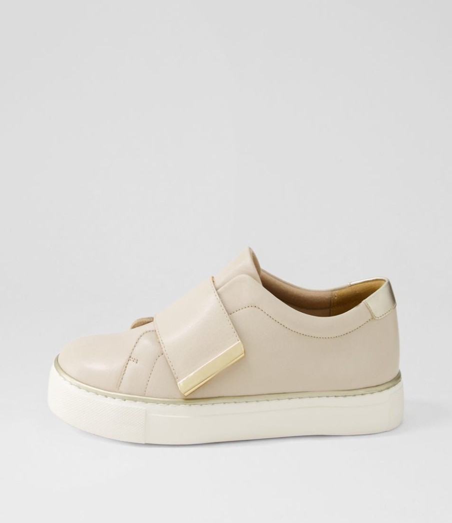 Shoes ZIERA | Poppies Xf Almond Pale Gold Leather Sneakers