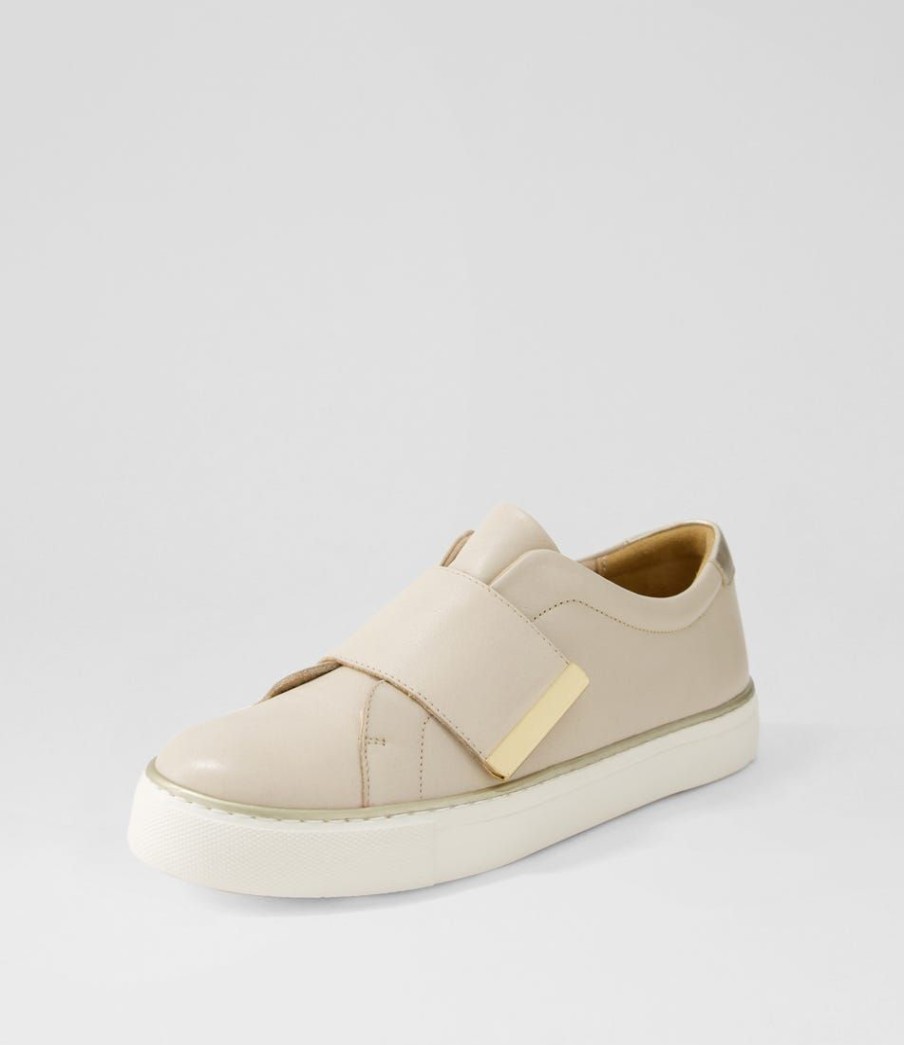 Shoes ZIERA | Poppies Xf Almond Pale Gold Leather Sneakers