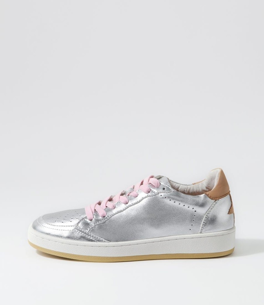 Shoes ALFIE & EVIE | Ajax Silver Caramel Leather Sneakers