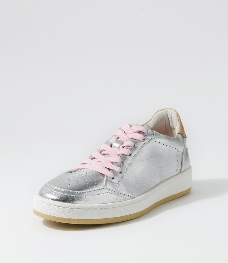 Shoes ALFIE & EVIE | Ajax Silver Caramel Leather Sneakers