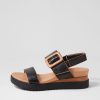 Shoes DJANGO & JULIETTE | Albany Black Tan Leather Sandals