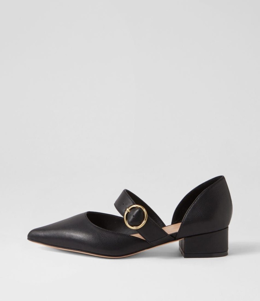 Shoes MOLLINI | Theday Black Leather Mary Jane Heels