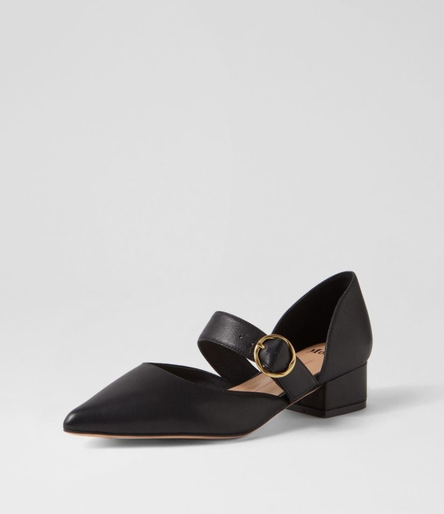 Shoes MOLLINI | Theday Black Leather Mary Jane Heels