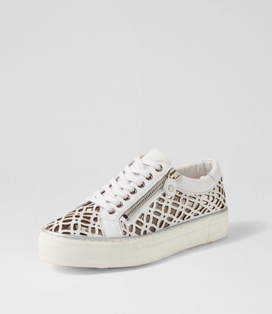 Shoes DJANGO & JULIETTE | Flynng White Leather Sneakers