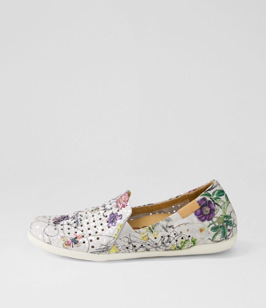 Shoes ZIERA | Liana W White Fields Leather Loafers