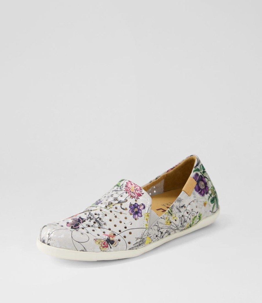 Shoes ZIERA | Liana W White Fields Leather Loafers