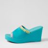 Shoes DJANGO & JULIETTE | Esmey Aqua Bright Suede Sandals