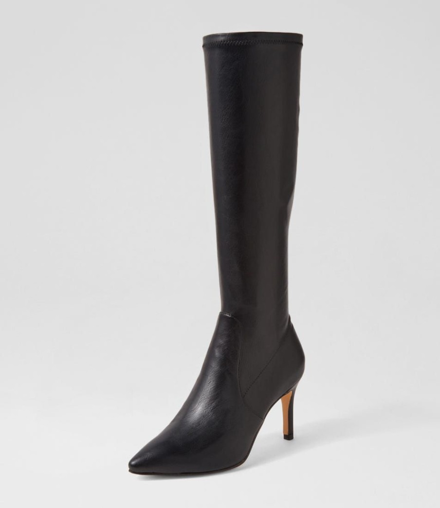 Shoes TOP END | Boydy Black Stretch Smooth Knee High Boots