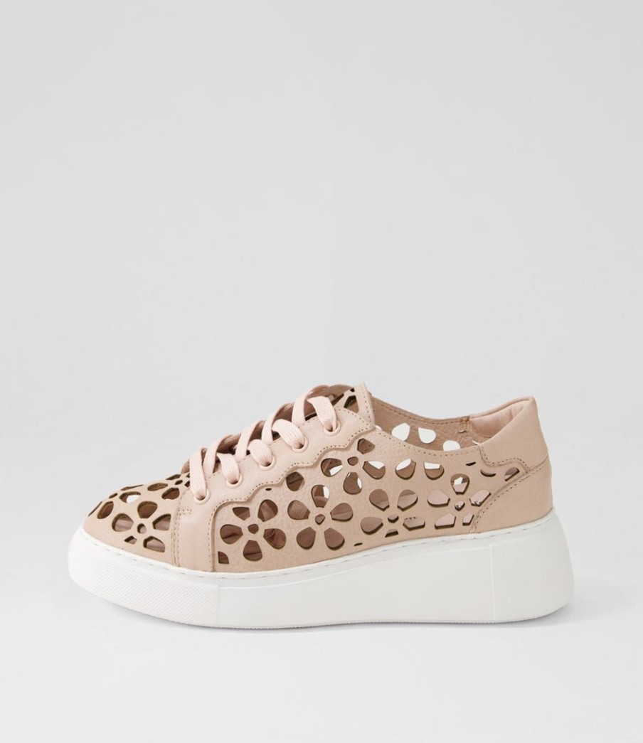 Shoes DJANGO & JULIETTE | Yarry Rose White Leather Sneakers