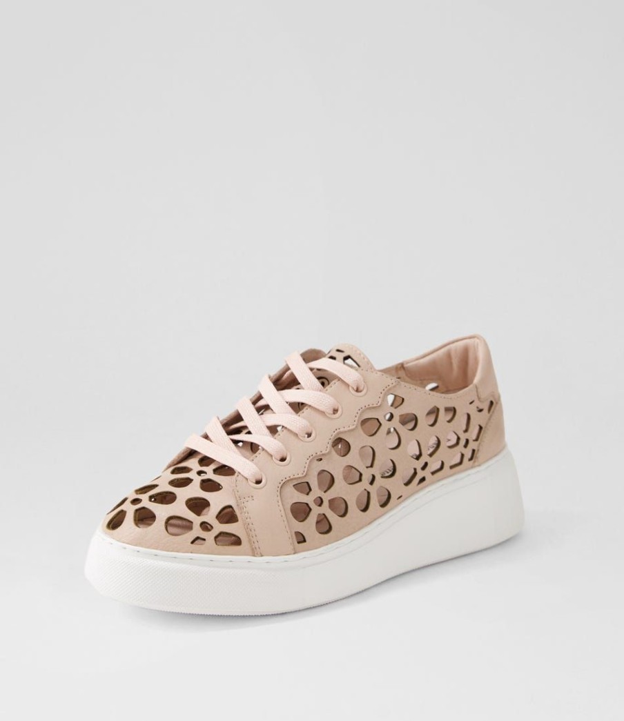 Shoes DJANGO & JULIETTE | Yarry Rose White Leather Sneakers