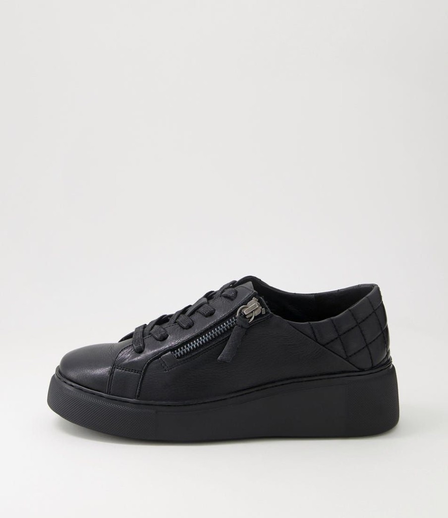 Shoes DJANGO & JULIETTE | Yurke Black Leather Sneakers