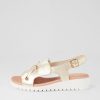 Shoes DJANGO & JULIETTE | Malika Pale Gold White Leather Sandals