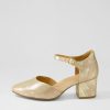 Shoes ZIERA | Vitor Xw Old Gold Scratch Leather Heels