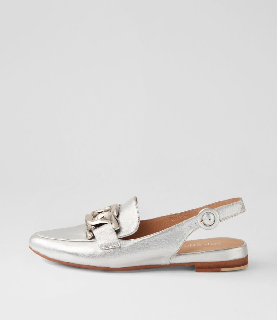 Shoes TOP END | Favilla Silver Leather Loafers