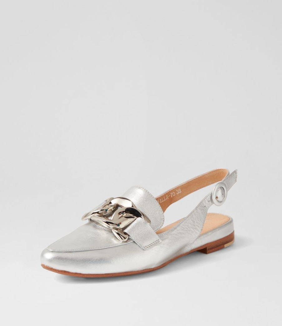 Shoes TOP END | Favilla Silver Leather Loafers