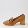 Shoes DIANA FERRARI | Cabernet Dark Tan Natural Heel Leather Heels