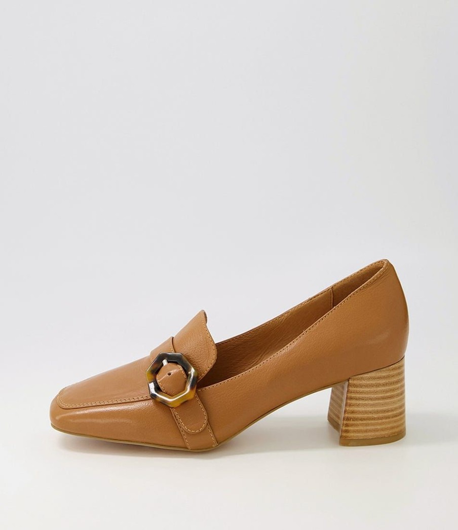 Shoes DIANA FERRARI | Cabernet Dark Tan Natural Heel Leather Heels