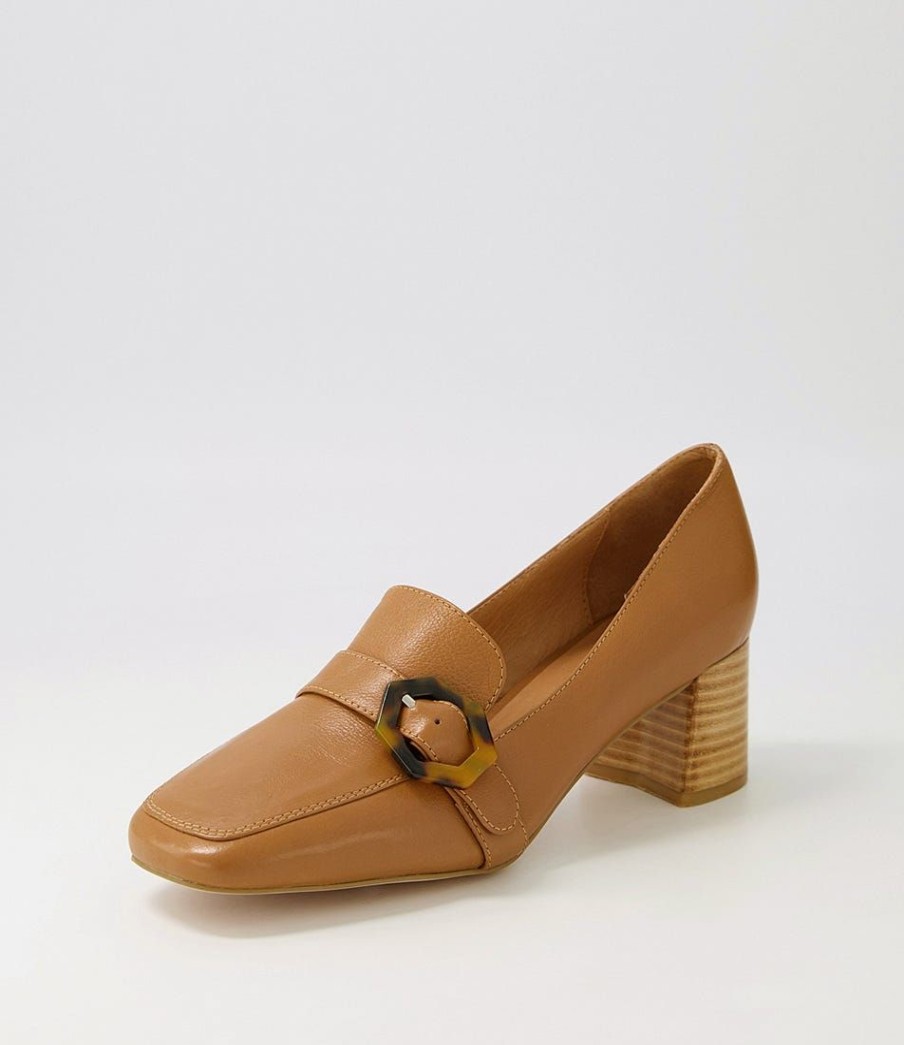 Shoes DIANA FERRARI | Cabernet Dark Tan Natural Heel Leather Heels