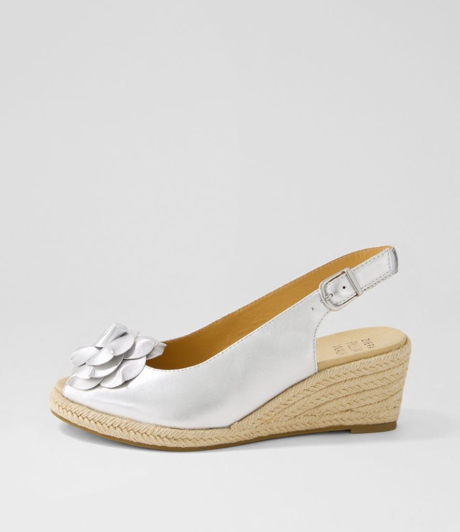 Shoes ZIERA | Wawer W Silver Leather Sandals