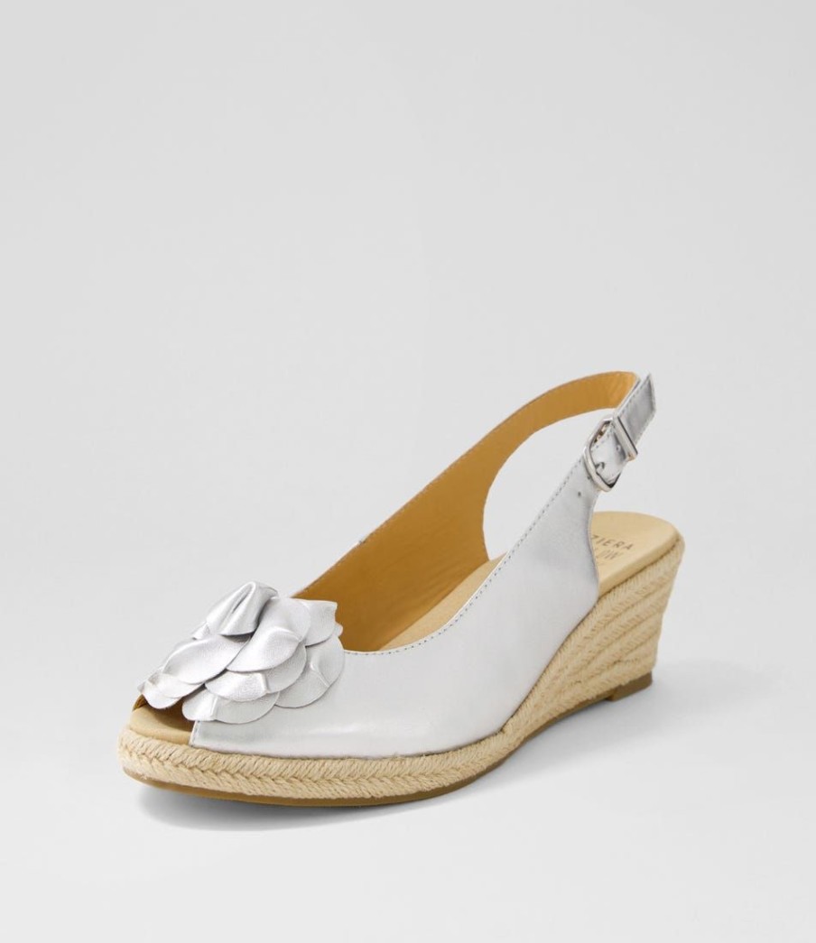 Shoes ZIERA | Wawer W Silver Leather Sandals