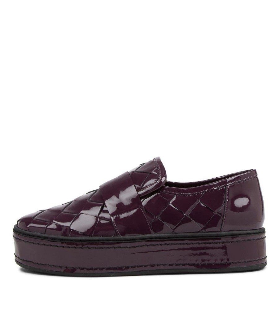 Shoes DJANGO & JULIETTE | Gustave Aubergine Patent Leather Slip Ons