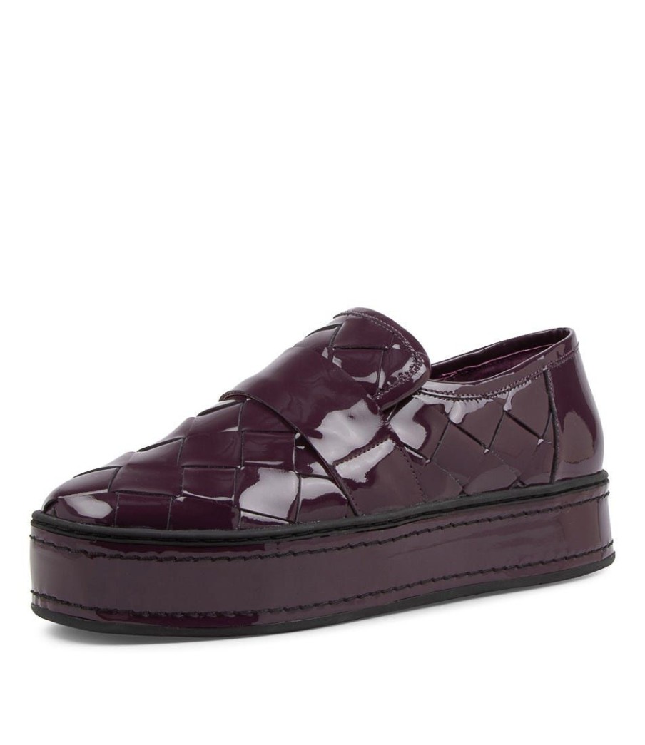 Shoes DJANGO & JULIETTE | Gustave Aubergine Patent Leather Slip Ons