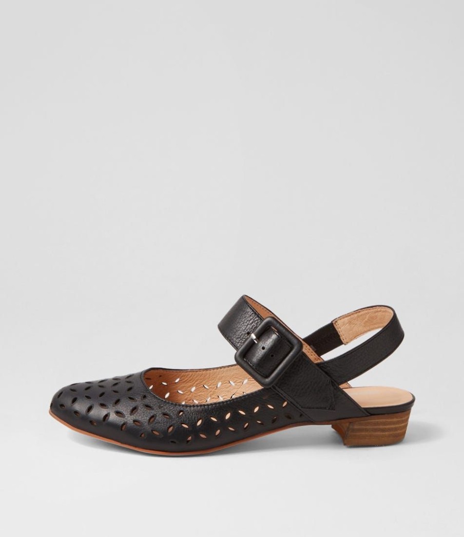 Shoes DJANGO & JULIETTE | Ekin Black Leather Flat Shoes