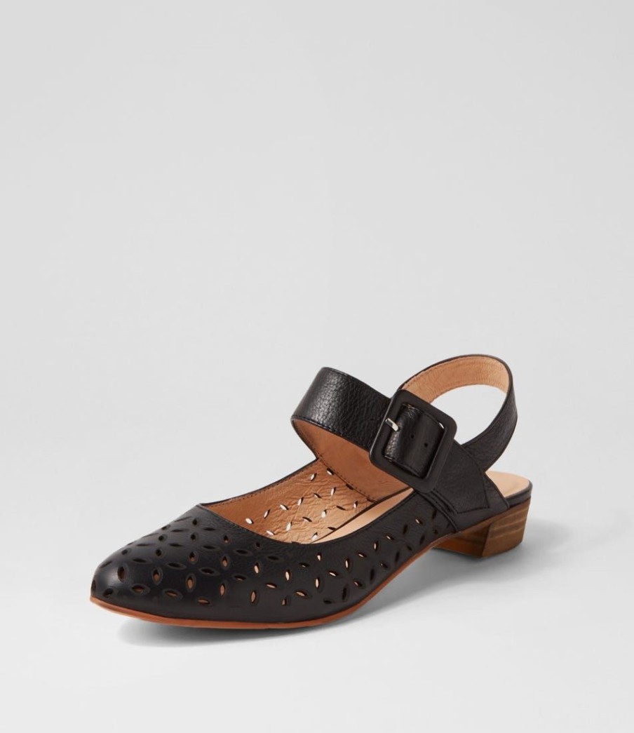 Shoes DJANGO & JULIETTE | Ekin Black Leather Flat Shoes