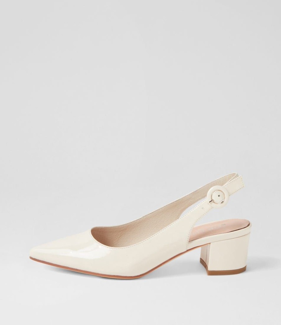 Shoes TOP END | Abigale Ivory Patent Leather Heels