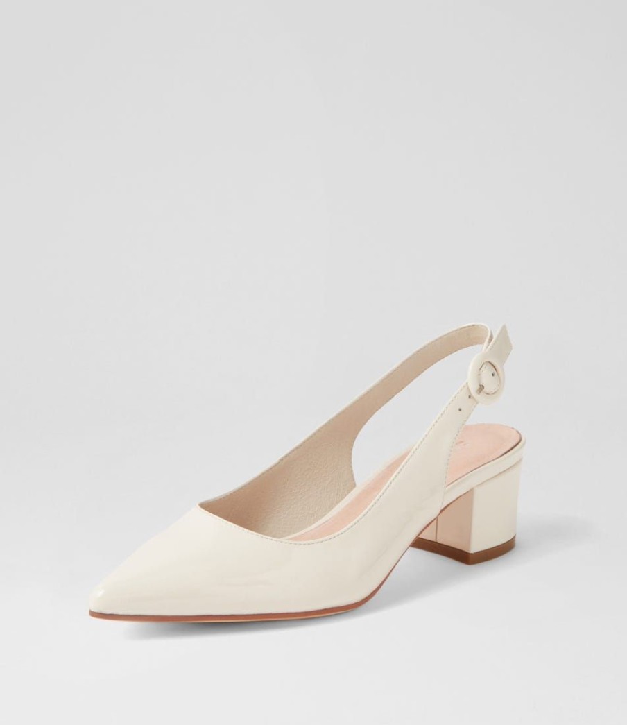 Shoes TOP END | Abigale Ivory Patent Leather Heels