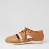 Shoes ROLLIE | Derby Cutout Soft Tan Leather Lace Up Flats