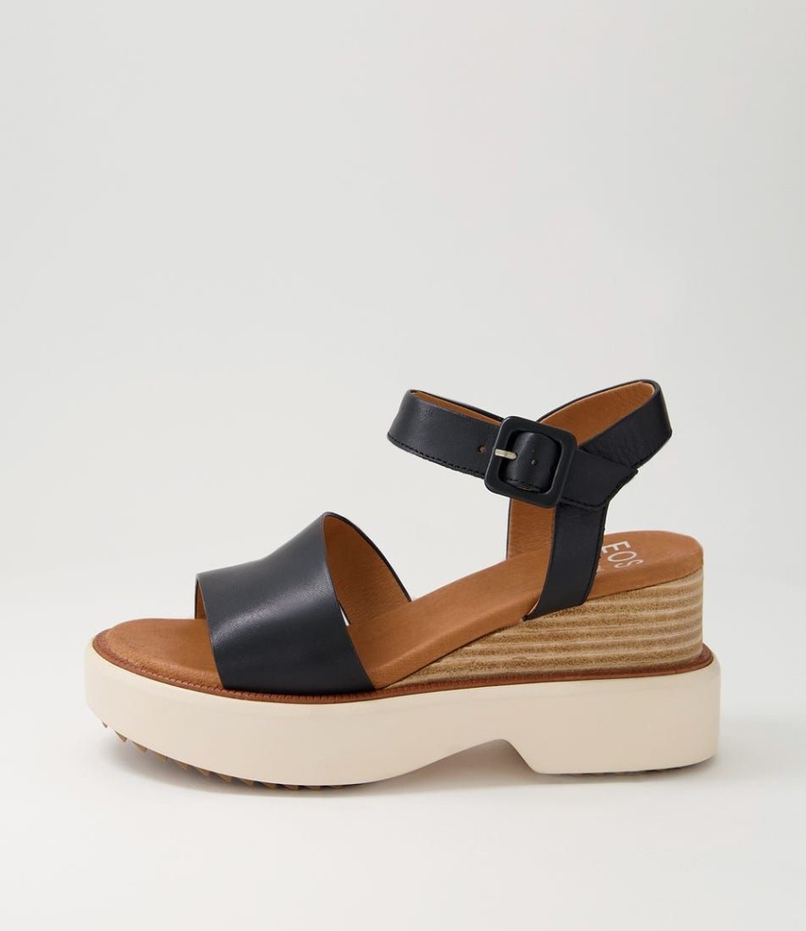 Shoes EOS | Brooke Black Leather Sandals