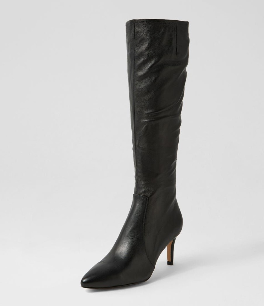 Shoes MOLLINI | Chime Black Leather Knee High Boots