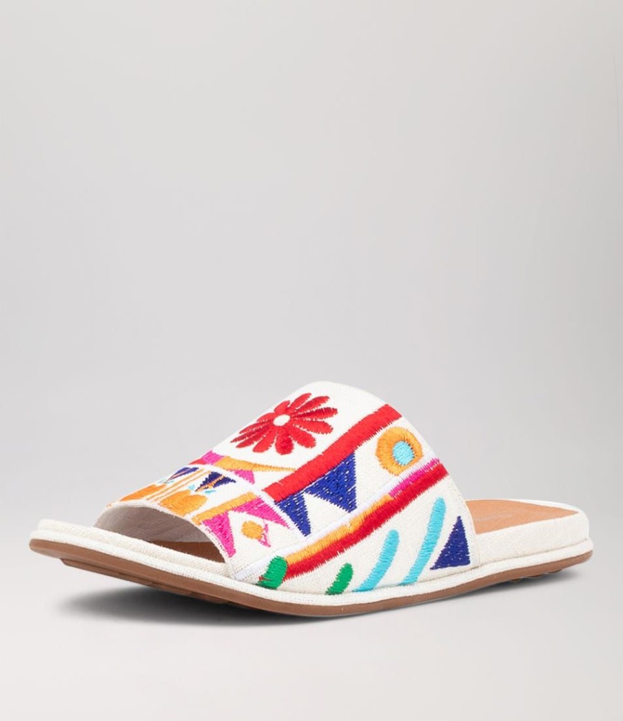 Shoes DJANGO & JULIETTE | Baran Bright Multi Fabric Slides