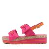 Shoes DJANGO & JULIETTE | Adair Fuchsia Bright Orange Leather Sandals