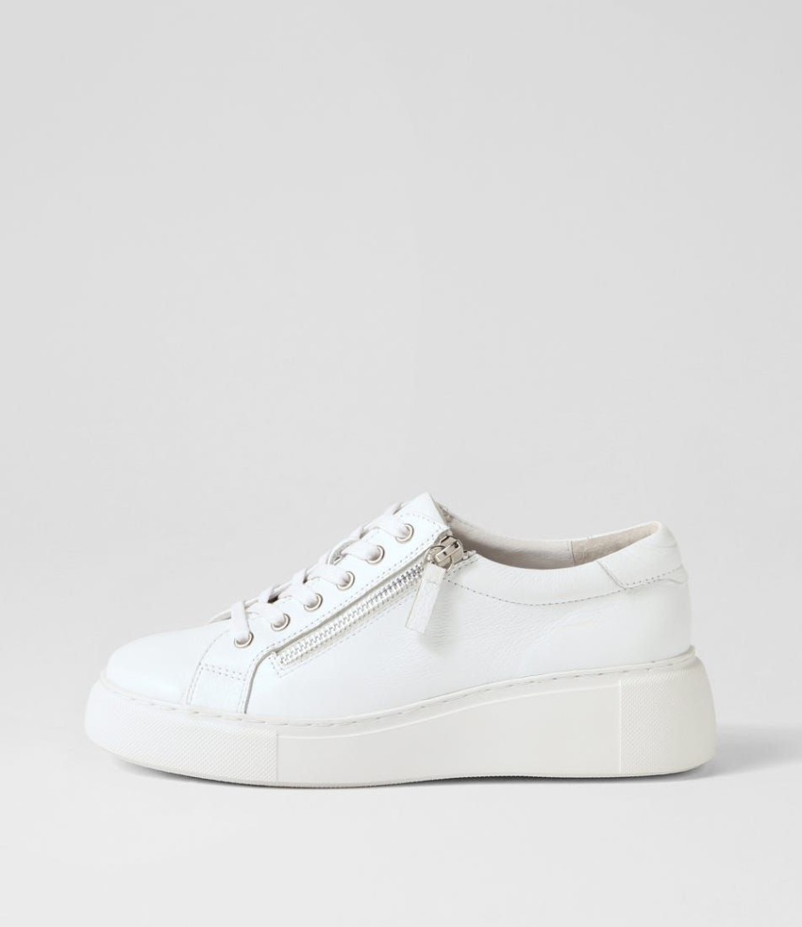 Shoes DJANGO & JULIETTE | Yanji White Leather Sneakers