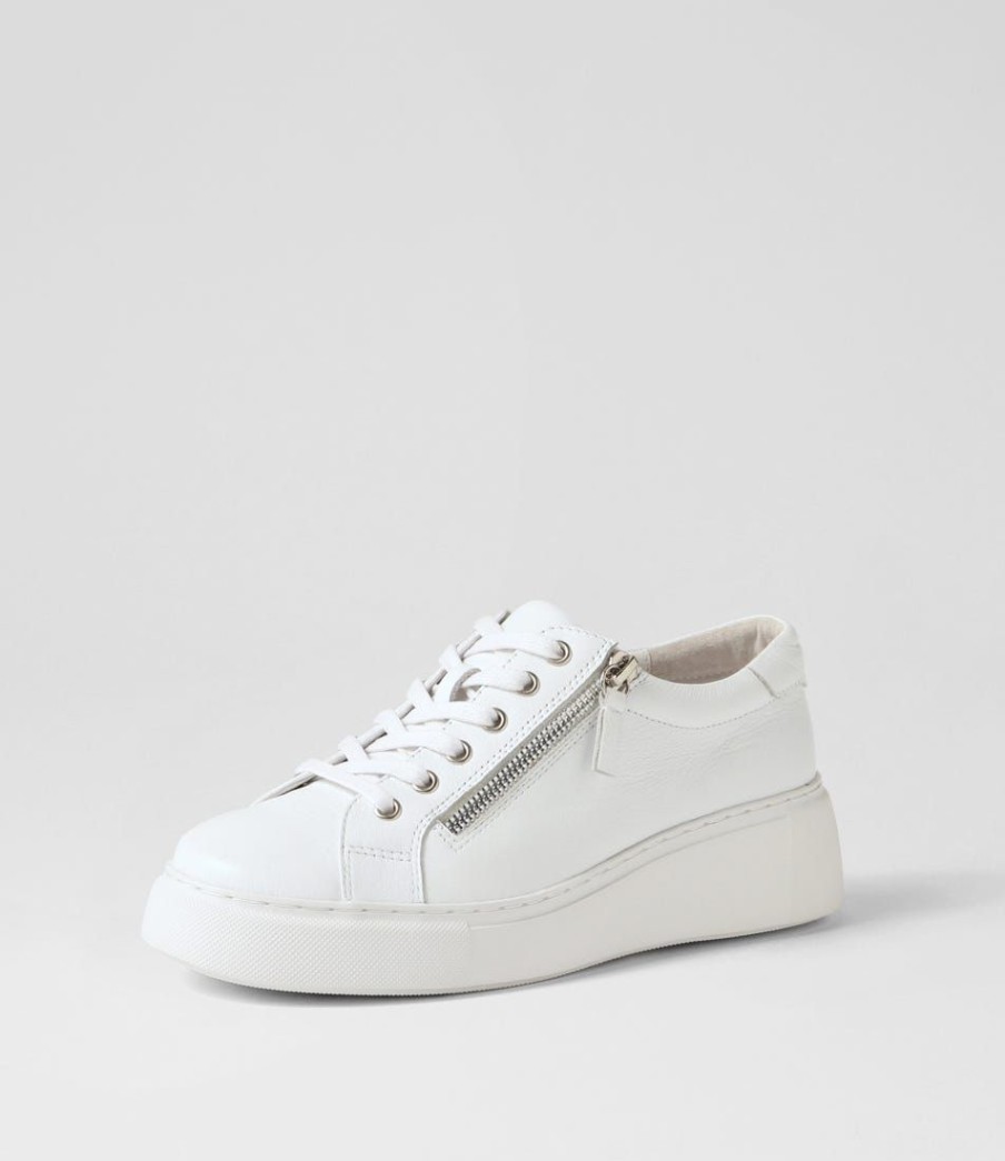 Shoes DJANGO & JULIETTE | Yanji White Leather Sneakers