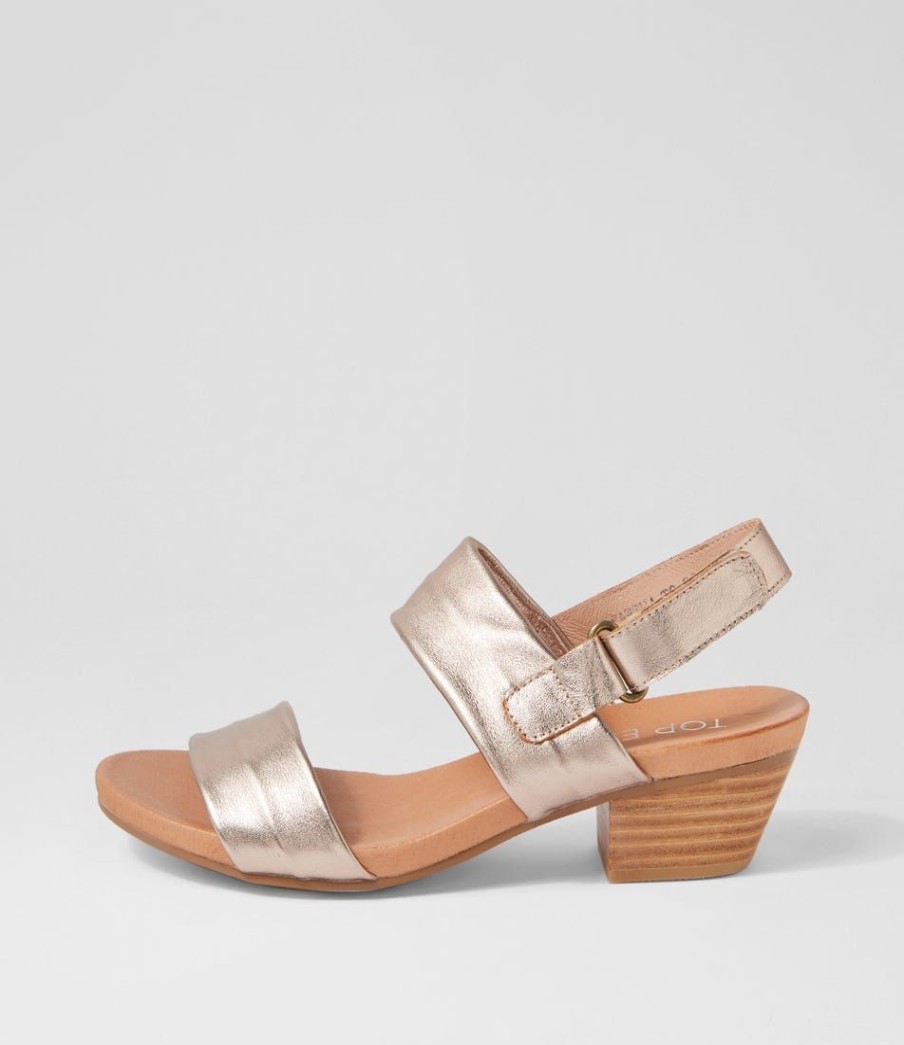 Shoes TOP END | Cartha Champagne Leather Sandals