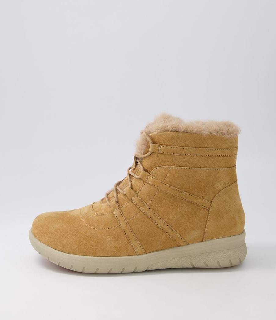 Shoes ZIERA | Susie Xf Sand Beige Fur Nubuck Lace Up Boots