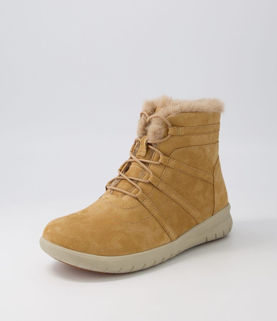 Shoes ZIERA | Susie Xf Sand Beige Fur Nubuck Lace Up Boots