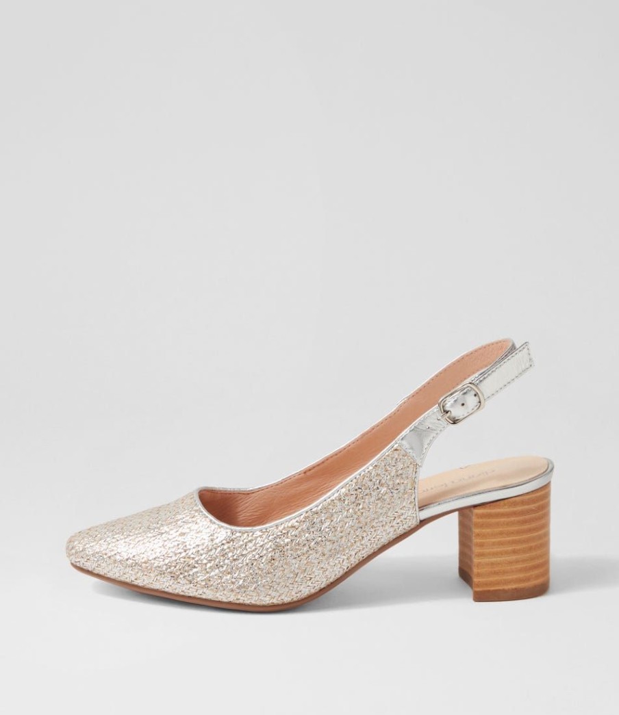 Shoes DIANA FERRARI | Lexstar Silver Wash Woven Leather Heels