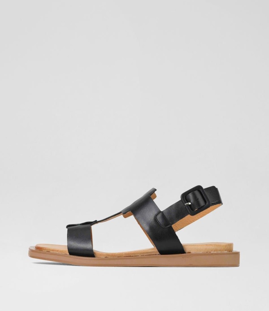 Shoes EOS | Monie Black Leather Sandals