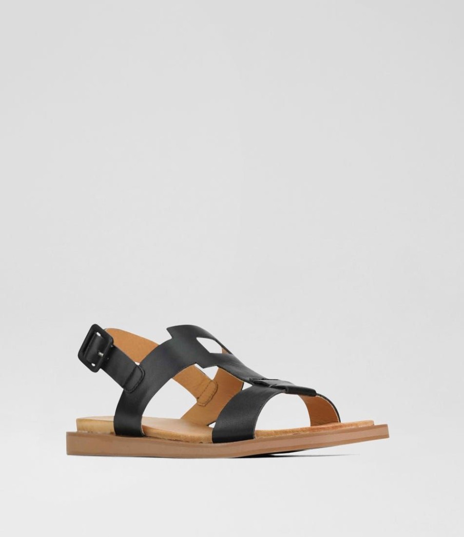 Shoes EOS | Monie Black Leather Sandals