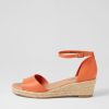 Shoes DJANGO & JULIETTE | Skip Bright Orange Natural Rope Leather Espadrilles