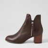 Shoes DJANGO & JULIETTE | Shiannely Choc Leather Heeled Ankle Boots