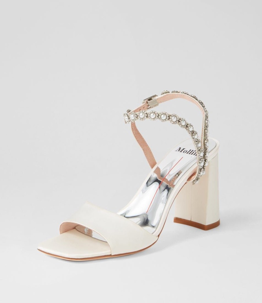 Shoes MOLLINI | Mrs White Satin Sandals